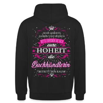Votre Altesse le libraire entre dans la salle - Sweat-shirt à capuche unisexe - noir - Dos - Michal (187cm)