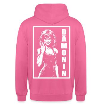 Démon - Pour la femme maléfique et mystérieuse - Sweat-shirt à capuche unisexe - rose - Dos - Michal (187cm)