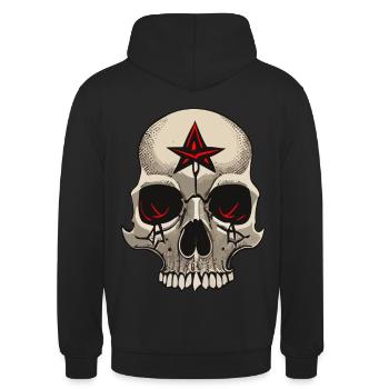 Crâne vectoriel maléfique - Sweat-shirt à capuche unisexe - noir - Dos - Michal (187cm)