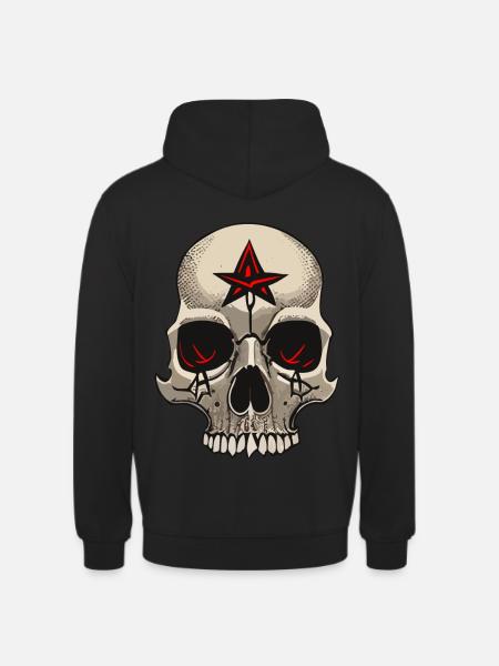 Crâne vectoriel maléfique - Sweat-shirt à capuche unisexe - noir