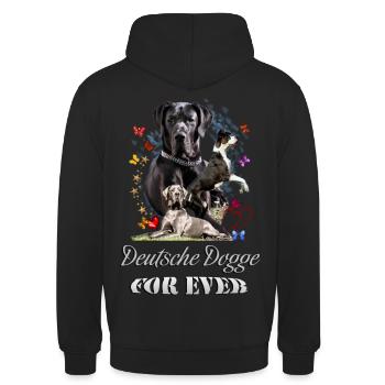 Design Deutsche Doggen - Unisex Hoodie - Schwarz - Hinten - Michal (187cm)