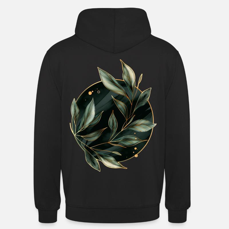 Feuilles de plantes - Sweat-shirt à capuche unisexe - noir