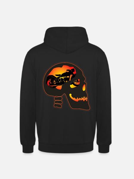 Biker Skull - Unisex Hoodie - black