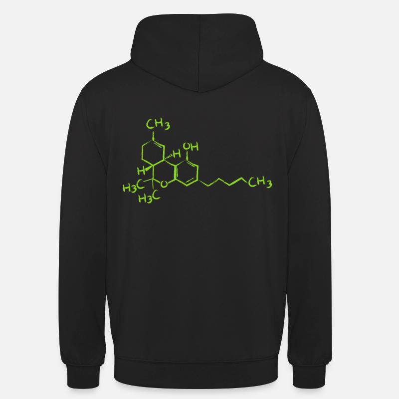 Cannabis THC Molecule Hemp Weed Formula Gift - Unisex Hoodie - black