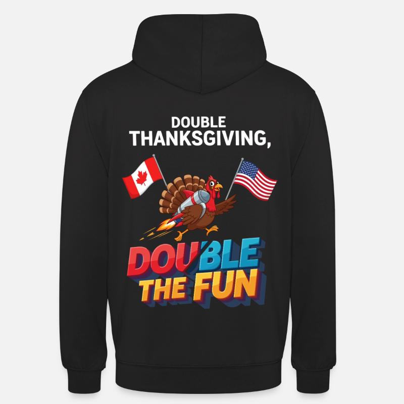 Double plaisir de Thanksgiving - Sweat-shirt à capuche unisexe - noir