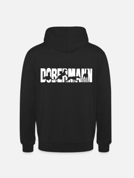 Lettrage Dobermann Silhouette - Sweat-shirt à capuche unisexe - noir