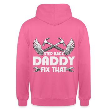Mr Fix it - Unisex Hoodie - pink - Back - Michal (187cm)