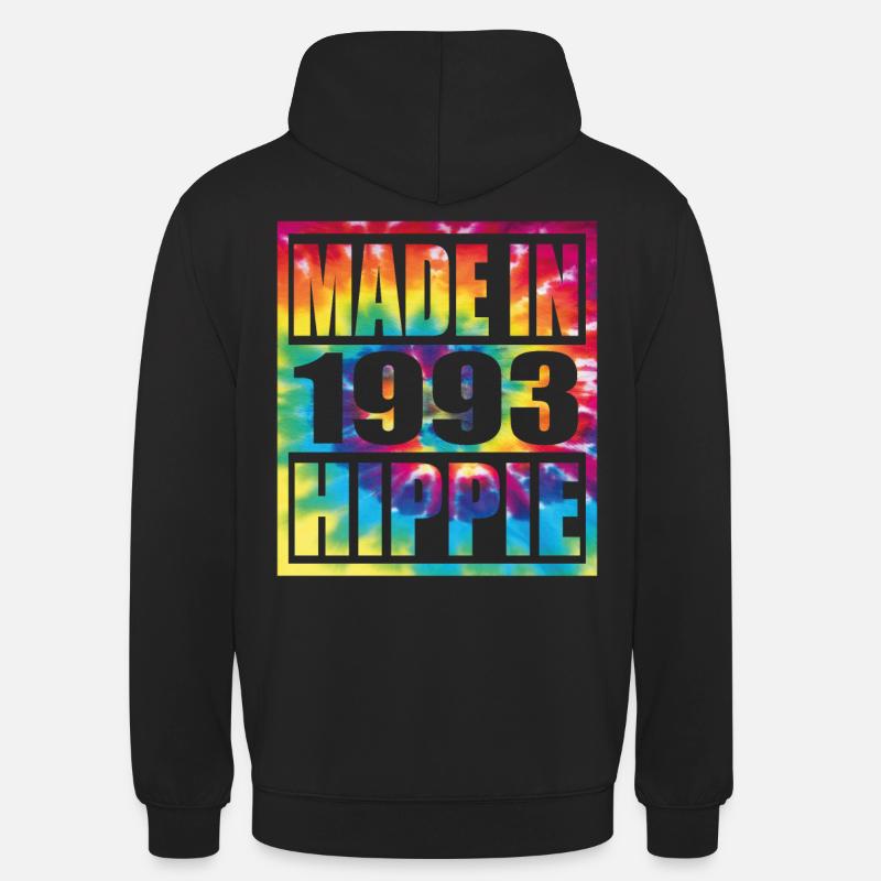 Anniversaire hippie 1993 - Sweat-shirt à capuche unisexe - noir