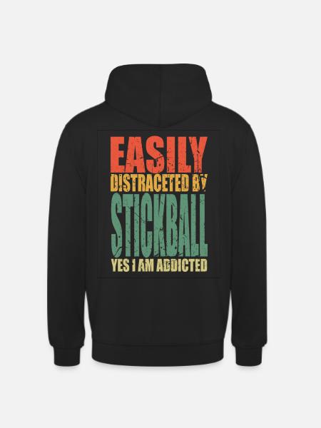 Stickball disant drôle - Sweat-shirt à capuche unisexe - noir