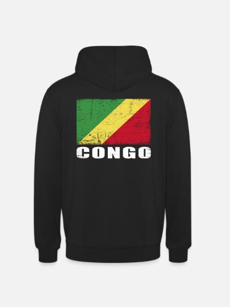 Congo Flag Grunge Congo Flag - Unisex Hoodie - black
