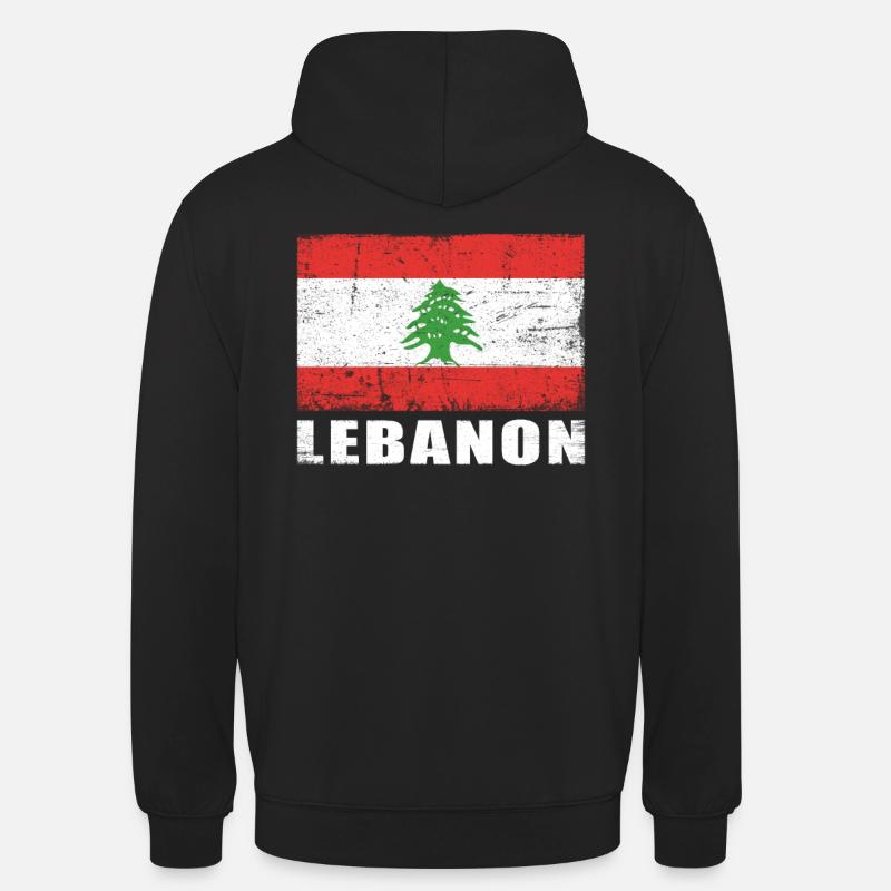 Liban Drapeau Grunge Liban Drapeau - Sweat-shirt à capuche unisexe - noir