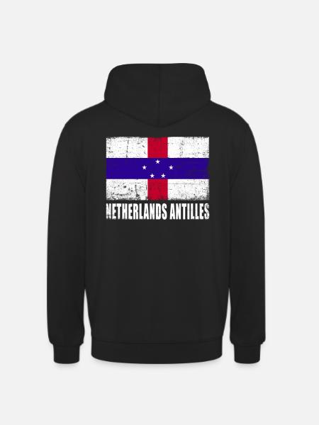 Netherlands Antilles Flag - Unisex Hoodie - black
