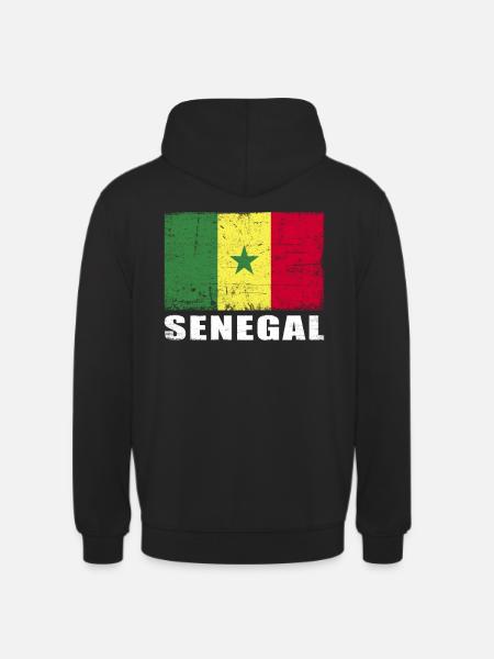 Sénégal Drapeau Grunge Sénégal Drapeau - Sweat-shirt à capuche unisexe - noir