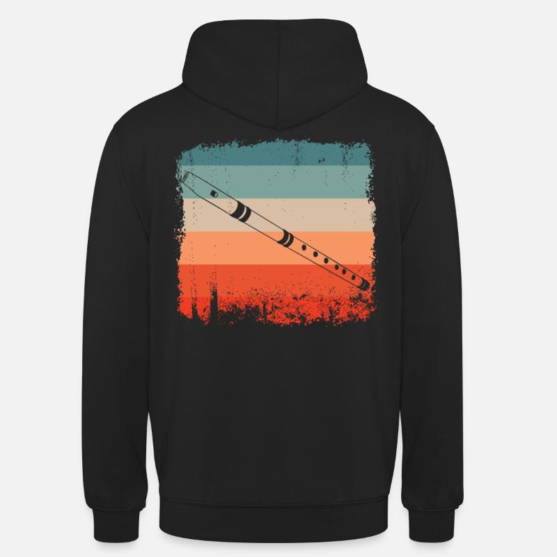 Flute Player Flute Retro - Unisex Hoodie - black