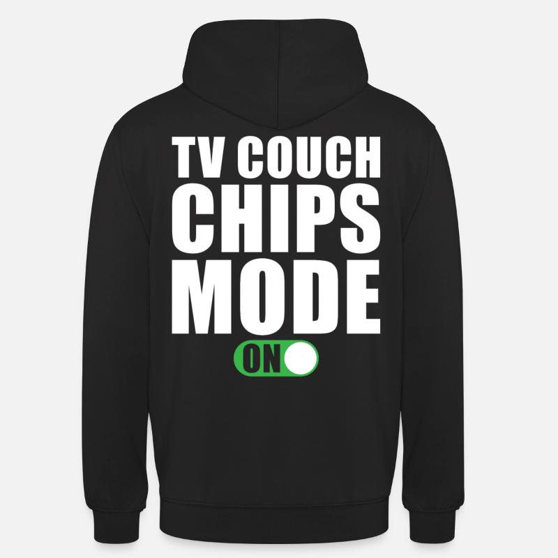 Tv Couch Chips Modus Ein - Unisex Hoodie - Schwarz