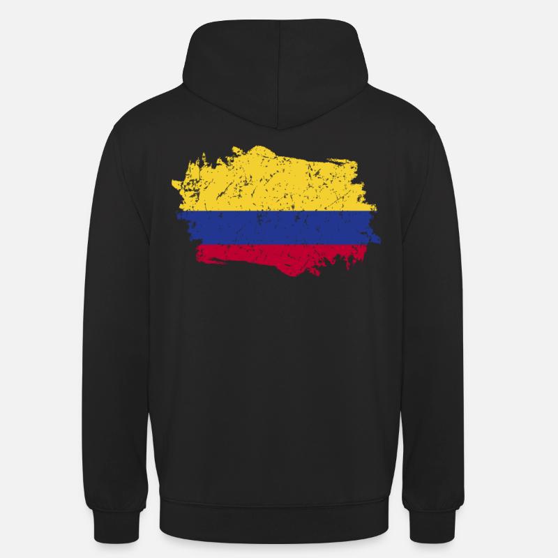 Drapeau de la Colombie Grunge Drapeau de la Colombie - Sweat-shirt à capuche unisexe - noir