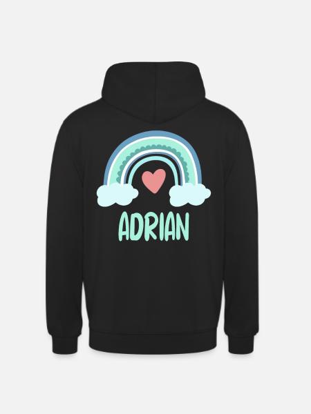 Adrian Name Rainbow Baby - Unisex Hoodie - black