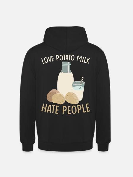 Potato milk saying - Unisex Hoodie - black