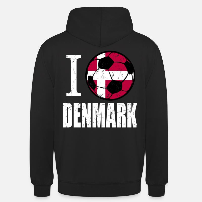 Danemark Football - Sweat-shirt à capuche unisexe - noir