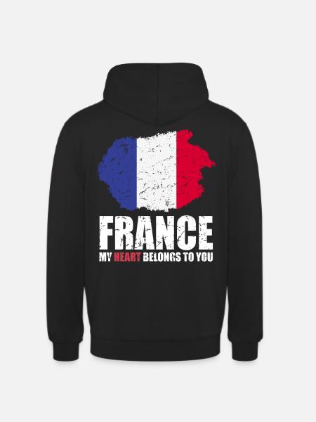 Français drapeau - Sweat-shirt à capuche unisexe - noir