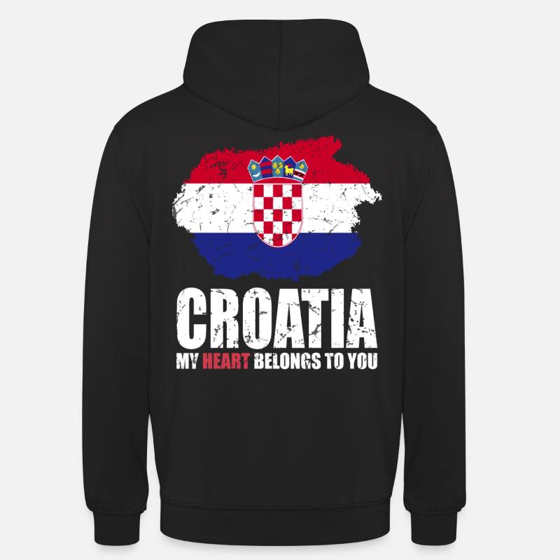 Drapeau de la Croatie - Sweat-shirt à capuche unisexe - noir