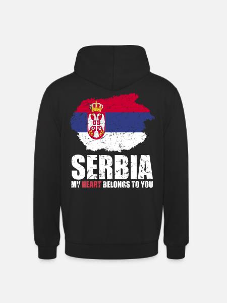 Drapeau de la Serbie - Sweat-shirt à capuche unisexe - noir