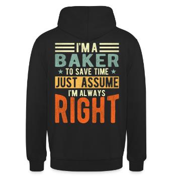 Bäcker - Unisex Hoodie - Schwarz - Hinten - Michal (187cm)
