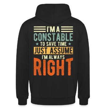 Polizist - Unisex Hoodie - Schwarz - Hinten - Michal (187cm)