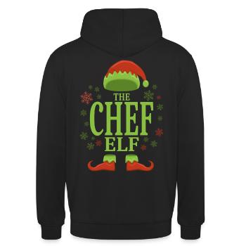 Chef Christmas Elf - Unisex Hoodie - black - Back - Michal (187cm)