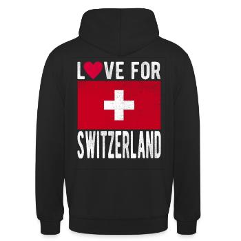 Drapeau de la Suisse - Sweat-shirt à capuche unisexe - noir - Dos - Michal (187cm)