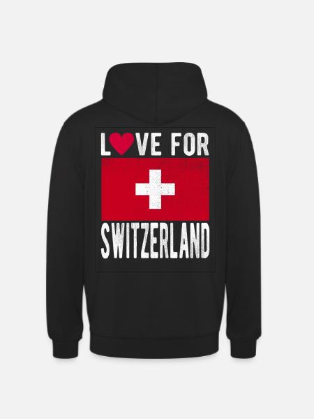 Schweiz Fahne - Unisex Hoodie - Schwarz