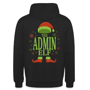 Admin Christmas Elf - Unisex Hoodie - black - Back - Michal (187cm)