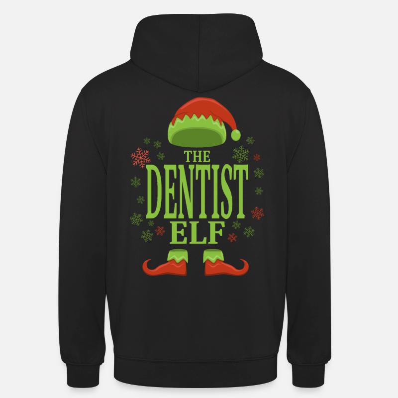 Dentiste Elfe de Noël - Sweat-shirt à capuche unisexe - noir
