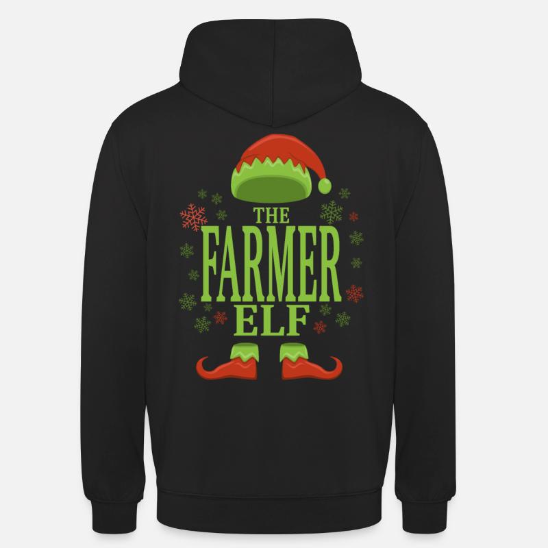 Elfe fermier de Noël - Sweat-shirt à capuche unisexe - noir