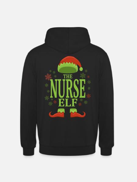 Nurse Christmas Elf - Unisex Hoodie - black