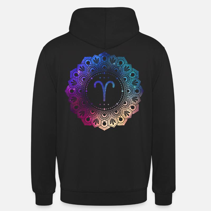 Widder Sternzeichen Symbol Mandala - Unisex Hoodie - Schwarz
