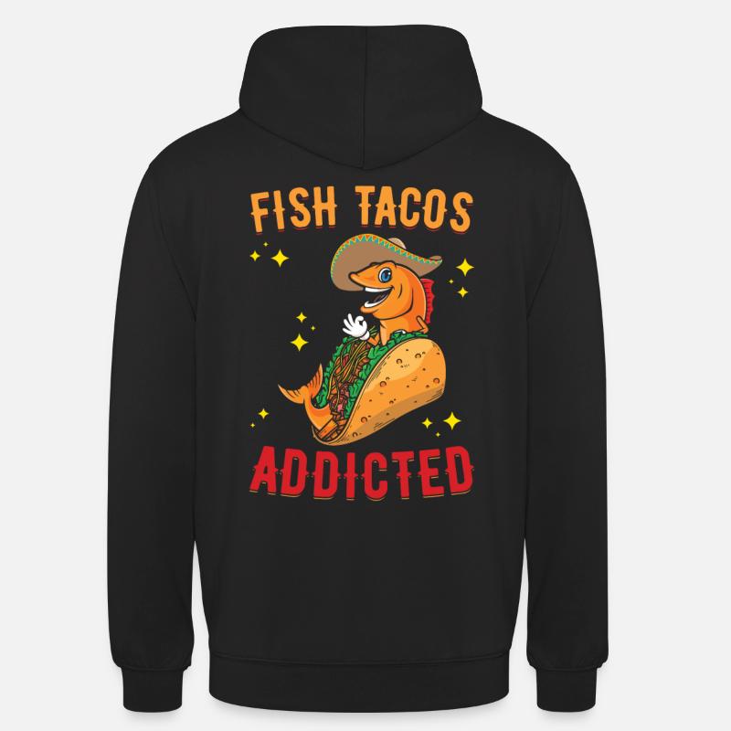 Tacos au poisson - Sweat-shirt à capuche unisexe - noir