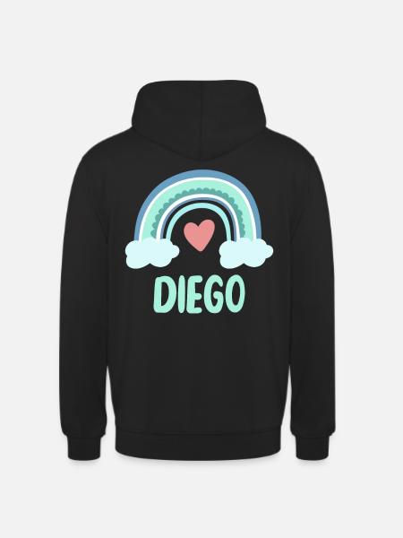 Diego Name Rainbow Baby - Unisex Hoodie - black