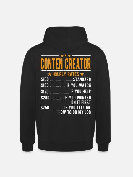 Contlen Creator Stundenlohn - Unisex Hoodie - Schwarz