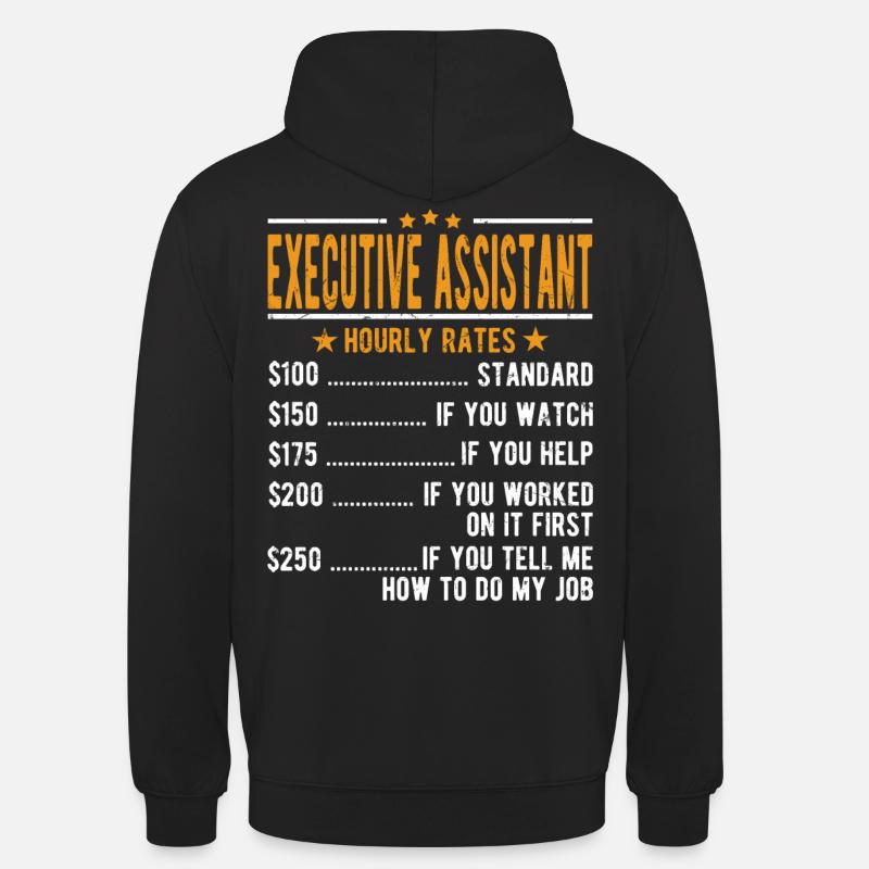 Adjoint exécutif Salaire horaire - Sweat-shirt à capuche unisexe - noir