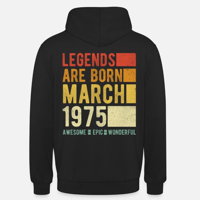 Anniversaire Mars 1975 - Sweat-shirt à capuche unisexe - noir