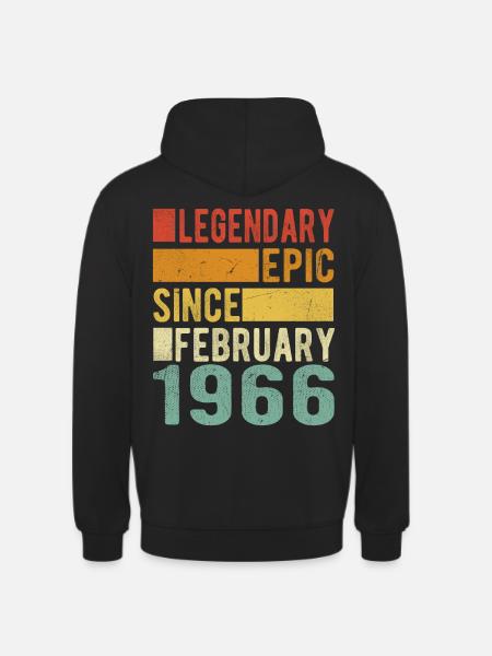Birthday February 1966 Legendary epic - Unisex Hoodie - black