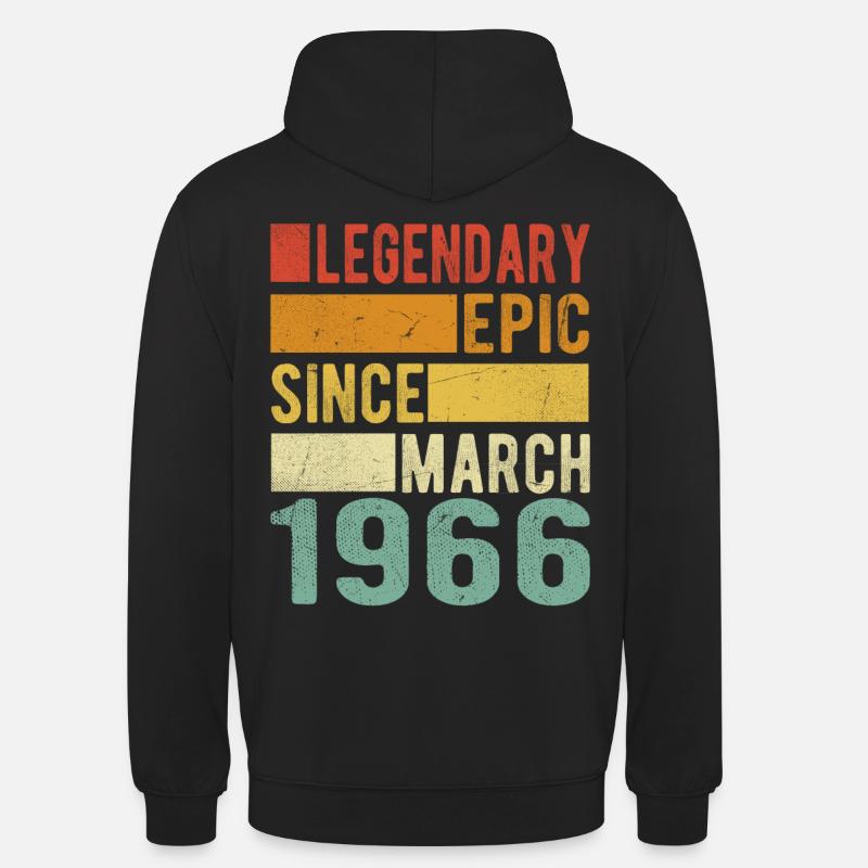 Anniversaire Mars 1966 Épopée légendaire - Sweat-shirt à capuche unisexe - noir