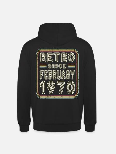 Birthday February 1970 Retro Gift - Unisex Hoodie - black