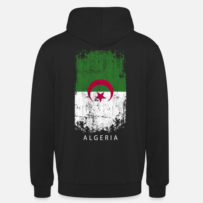 Souvenir avec le drapeau du pays de l’Algérie - Sweat-shirt à capuche unisexe - noir