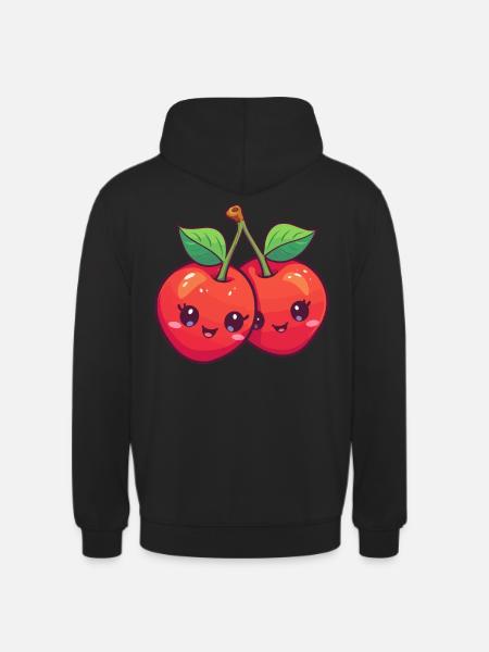 Kawaii cerise - Sweat-shirt à capuche unisexe - noir