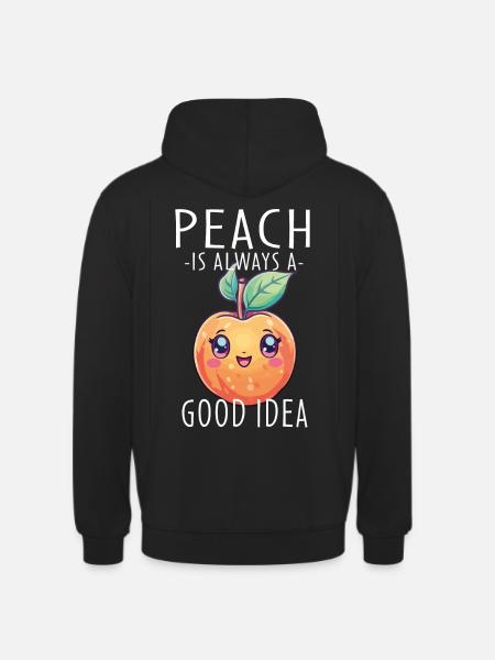 Peach Kawaii - Unisex Hoodie - black