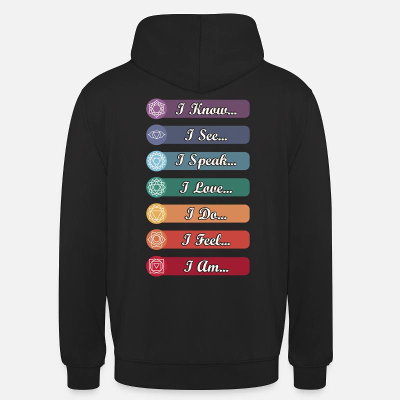 Symboles de chakra de yoga - Sweat-shirt à capuche unisexe - noir