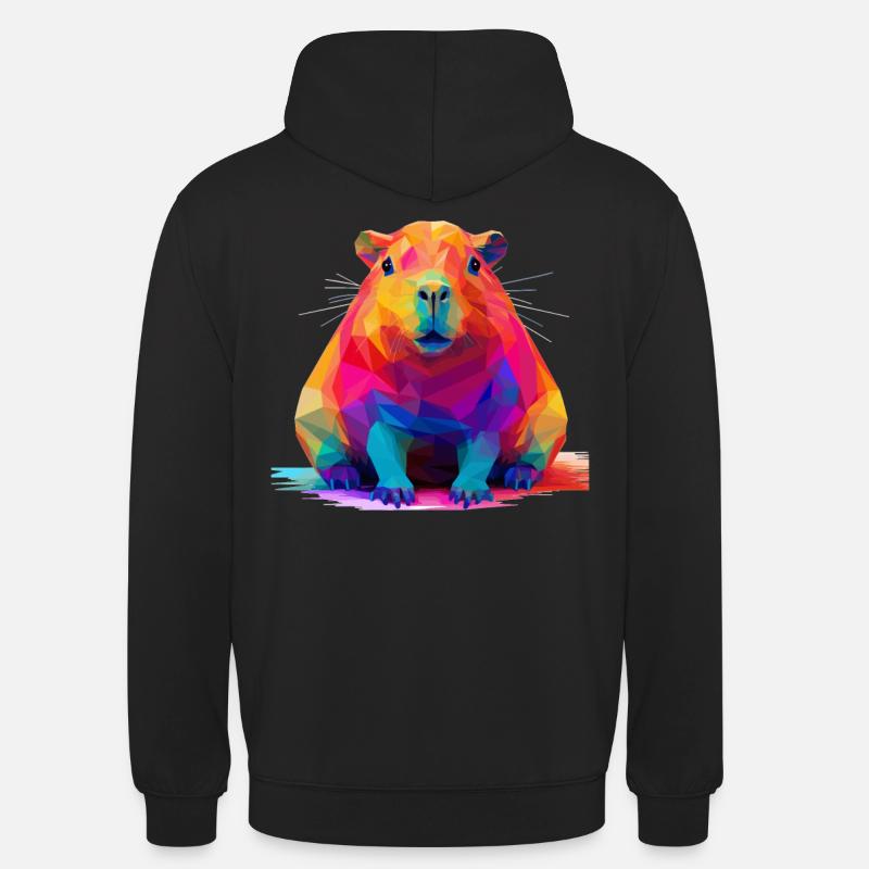 Capybara Low Polygon Design - Unisex Hoodie - black