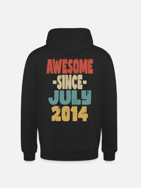 2014 July Birthday Retro - Unisex Hoodie - black